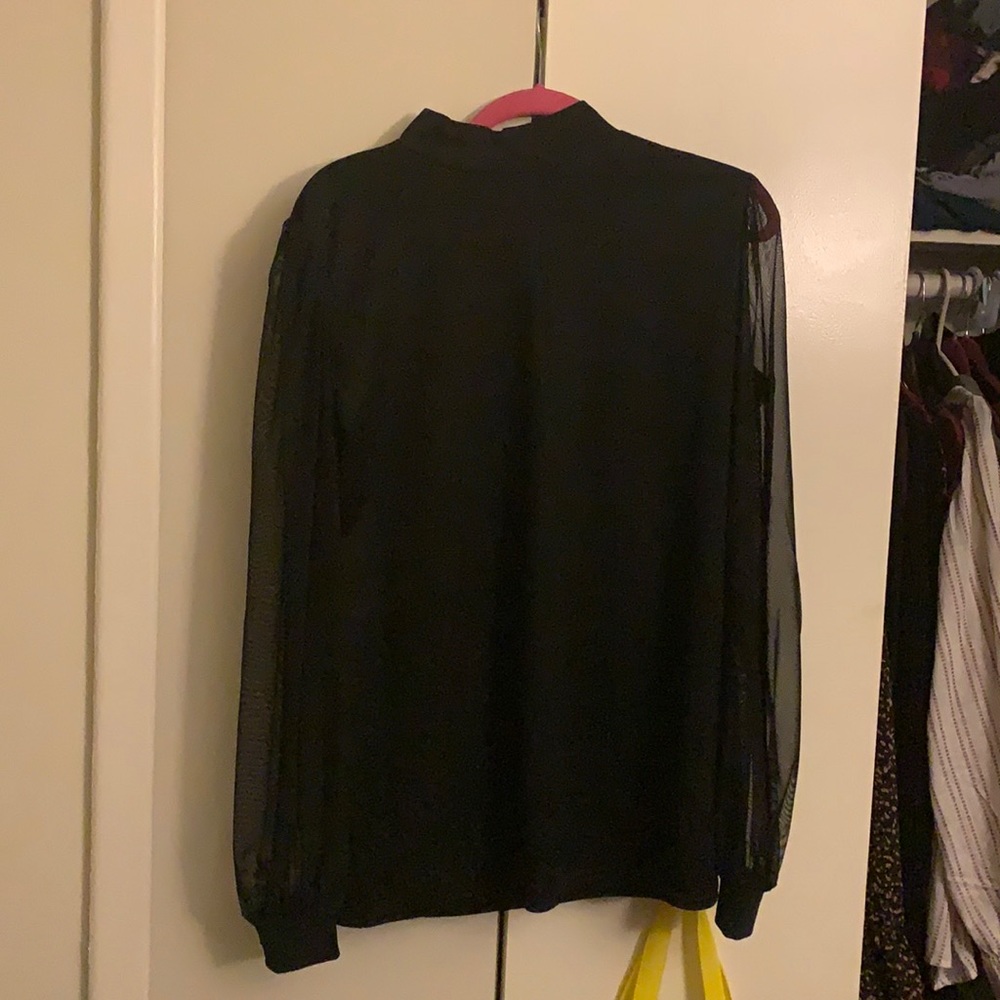 Sheer sleeve black high next top brand new